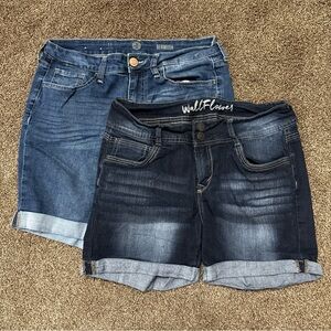 Wallflower & Bermuda Denim Jeans Shorts Women’s Size 11 Light & Dark Wash Lot 2
